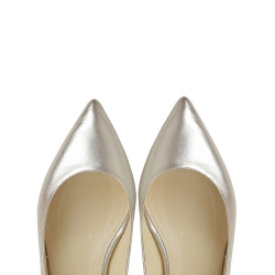 Silver Natural Leather Flats Ginissima