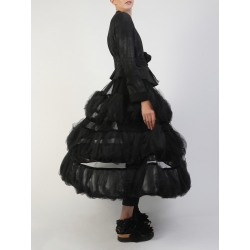 Black Volumetric Ruffled Skirt Silvia Serban