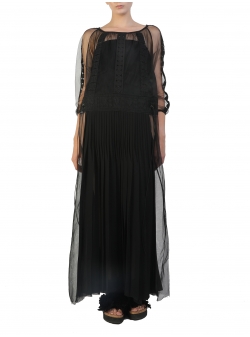 Black Long Dress With Embroidery Silvia Serban