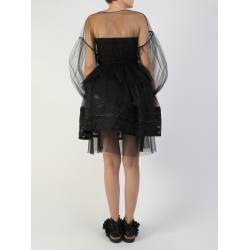 Black Tulle Blouse With Sleeves Silvia Serban