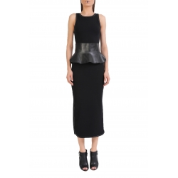 Black Midi Dress With Long Stiches ISSO
