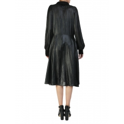 Black Midi Dress With Rolled Collar Larisa Dragna